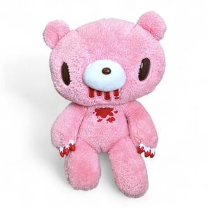 Chax GP‑582 Gloomy The Naughty Grizzly Bear Plush Doll 15.7" Pink Blood-Splatter
